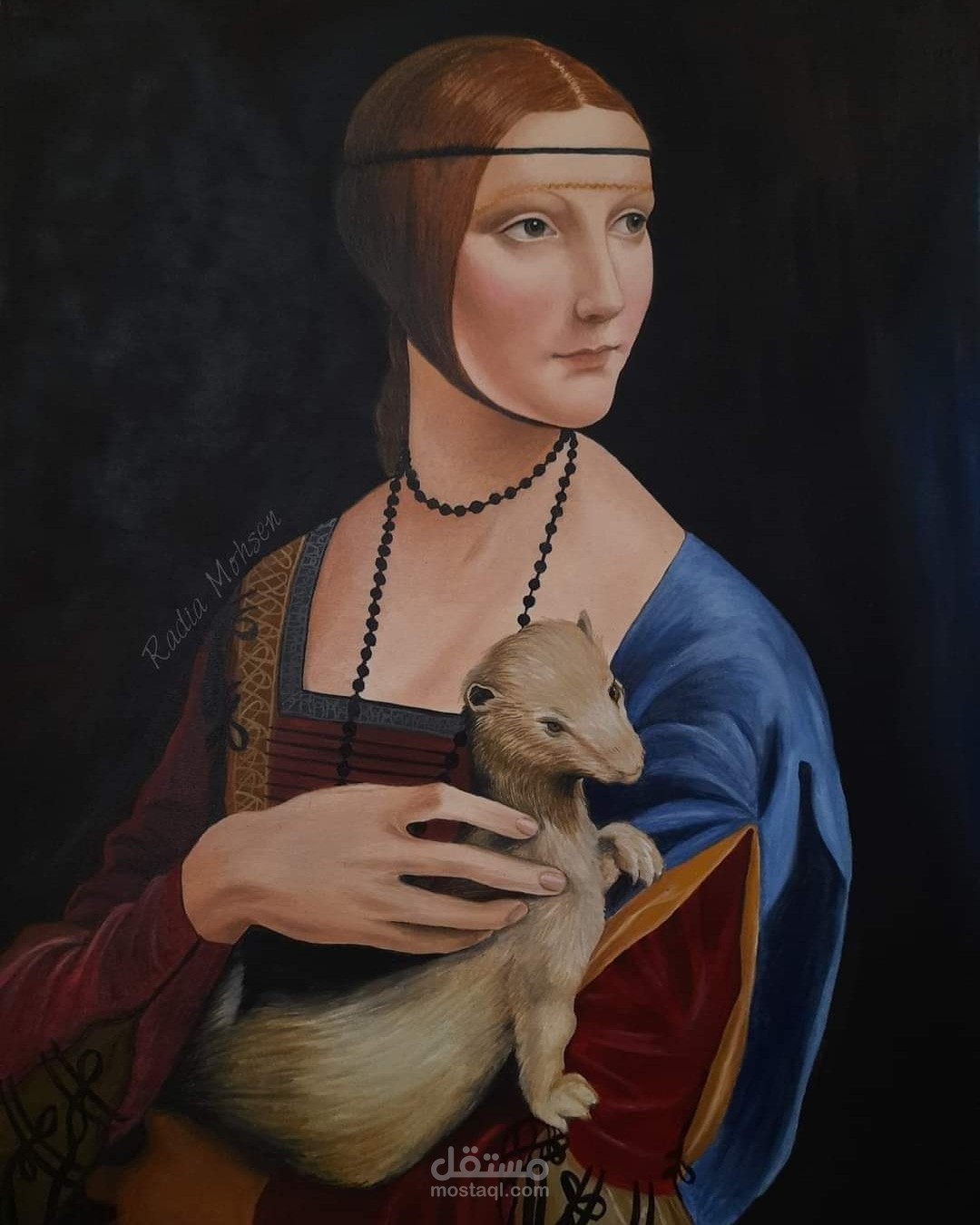 سيدة مع قاقم