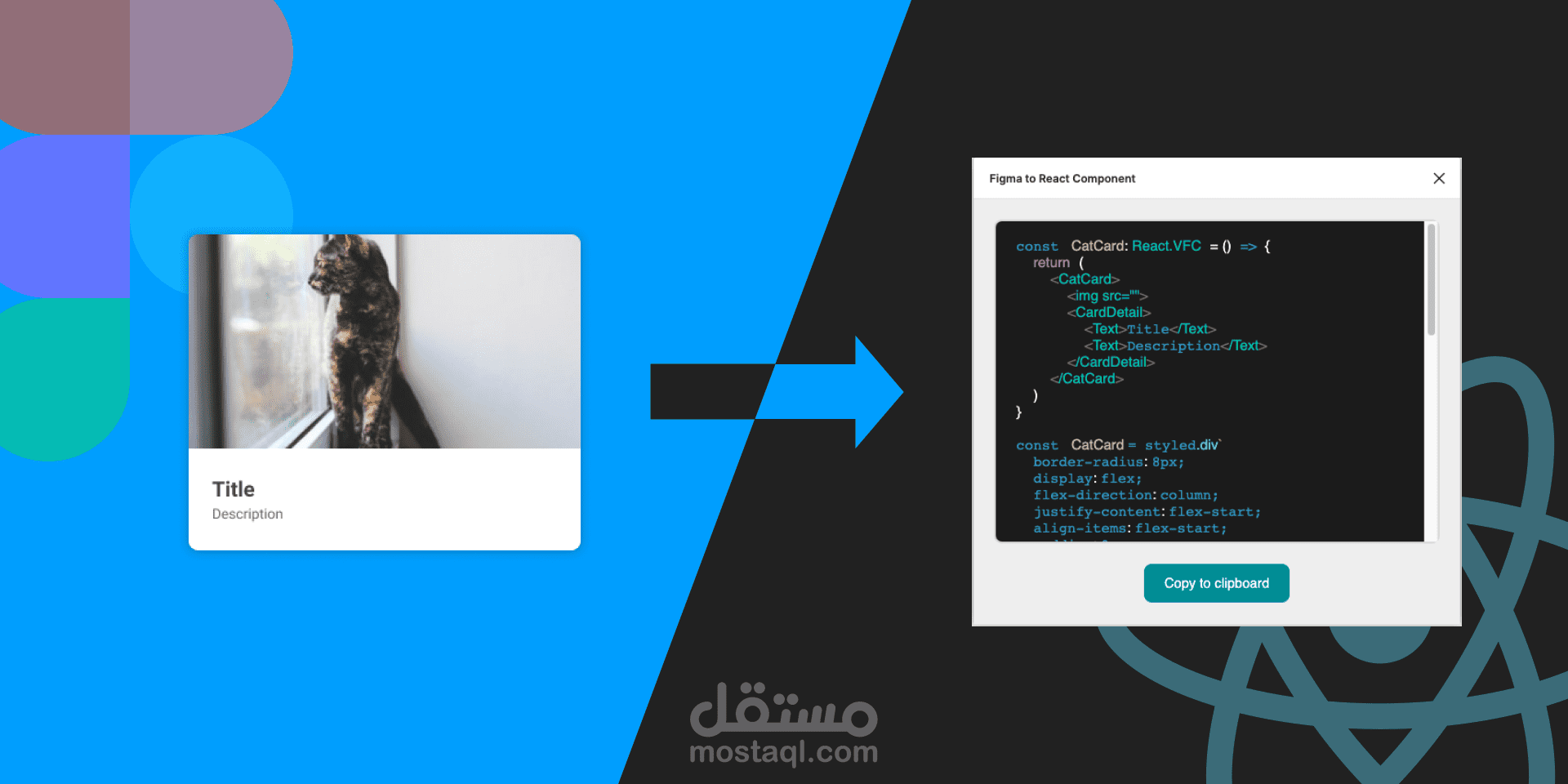 تحويل تصميم Figma أو XD إلى مكونات React (Components) احترافية