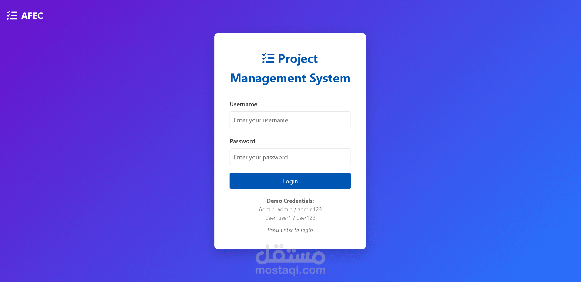 AFEC Project Management System