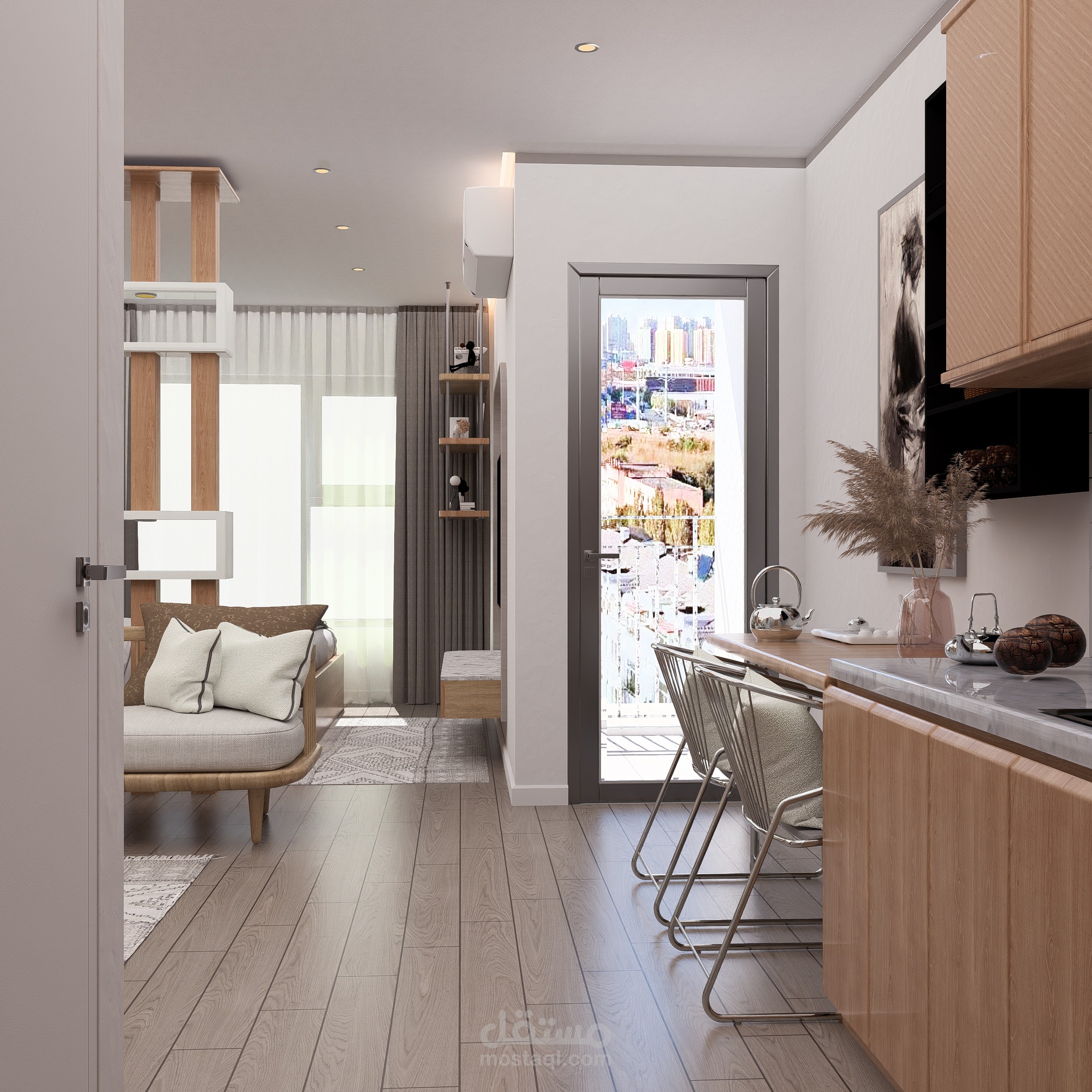 تصميم ديكور داخلي لاستديو سكني