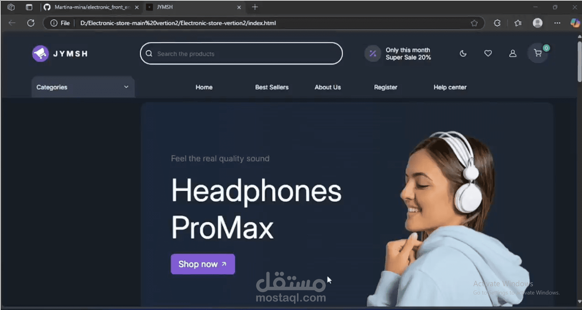 انشاء موقع الكتروني