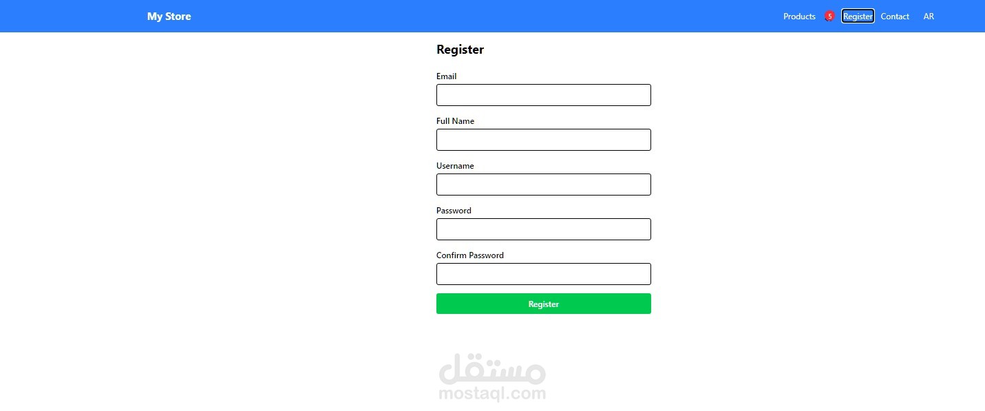 متجر تجارة إلكترونية متكامل (Full-Stack E-Commerce Platform)