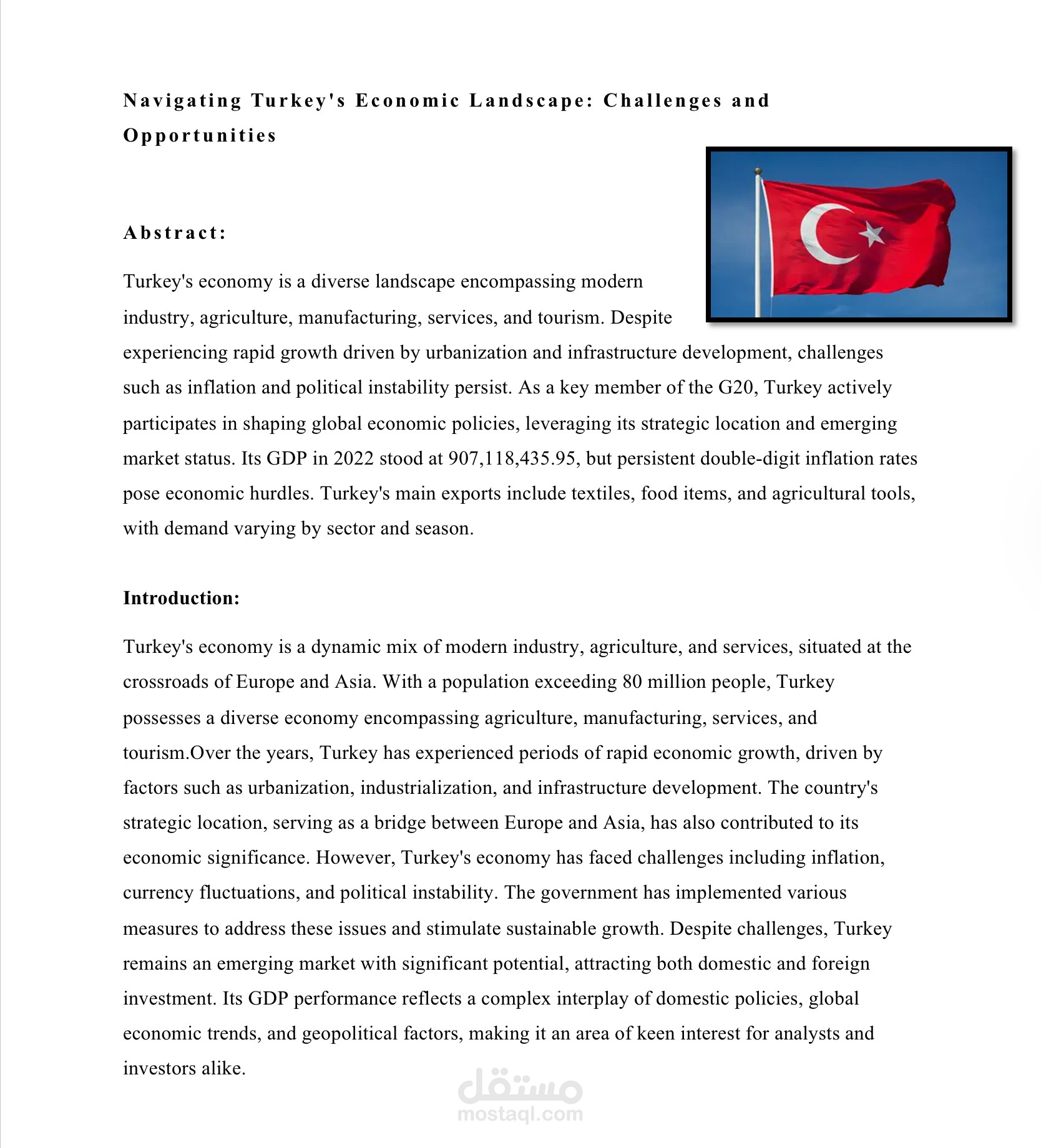 بحث عن GDP لتركيا وتفاصيل حالات الاقتصاد