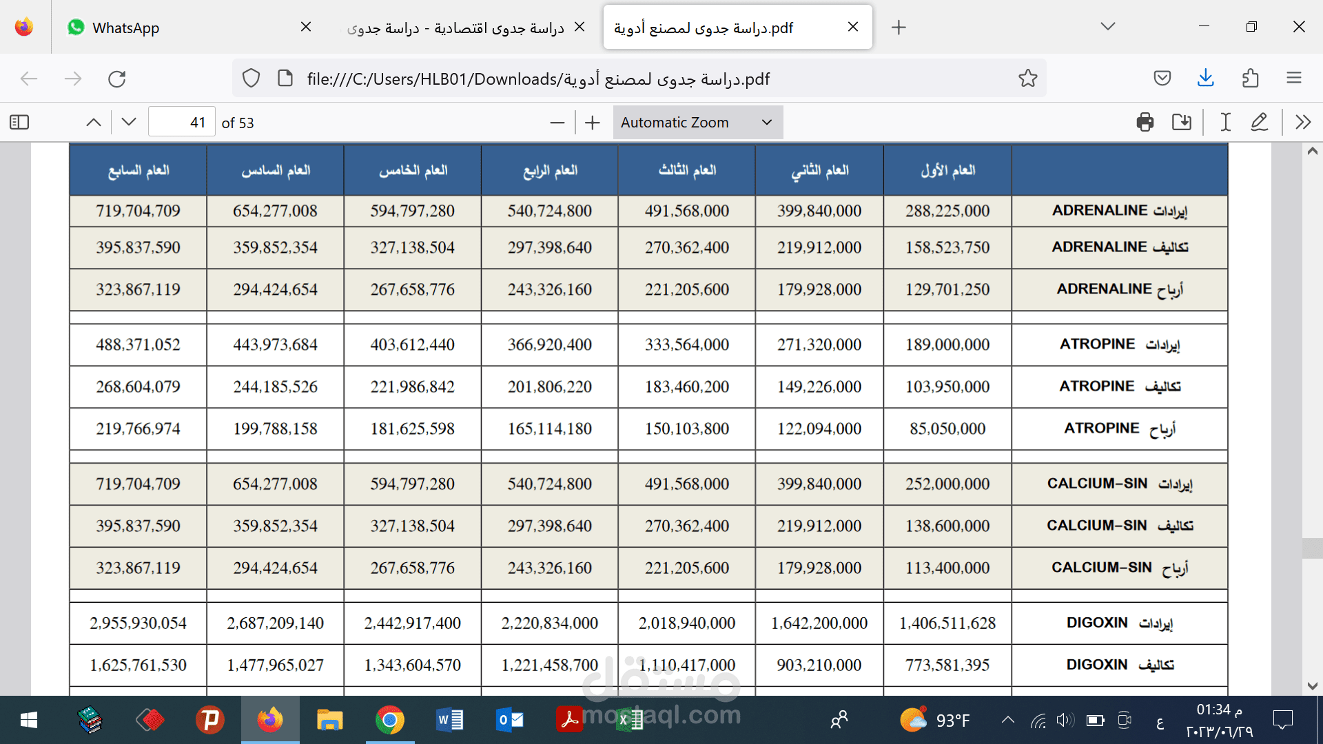 دراسة جدوى اقتصادية لمصنع أدوية