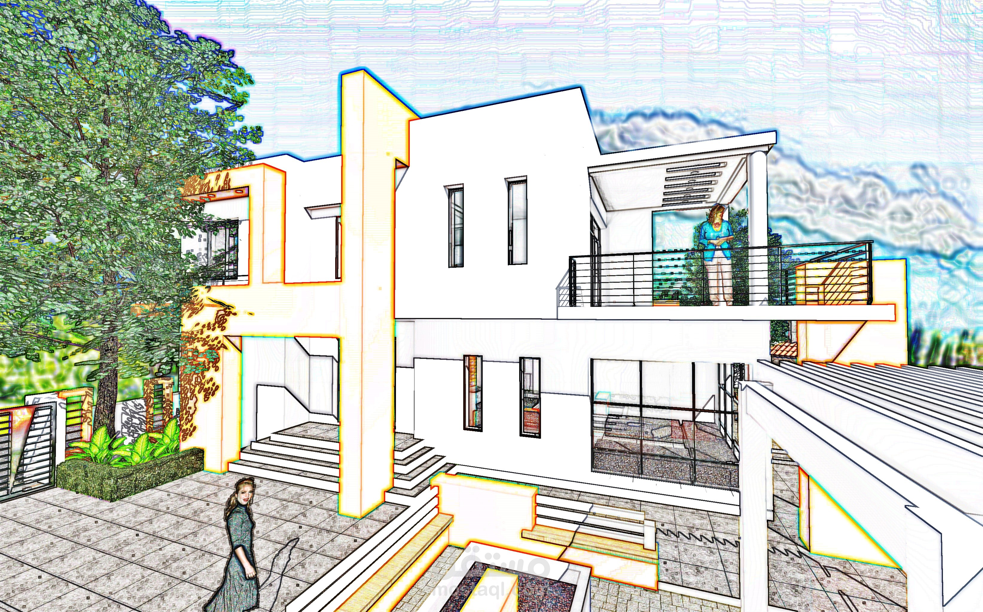 تصميم فيلا, conception d'une villa en r+1