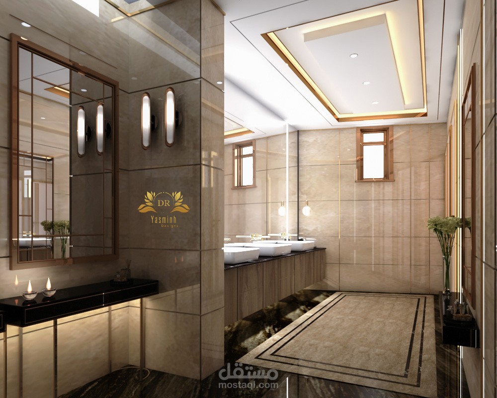 Luxurious bathroom design for a hotel