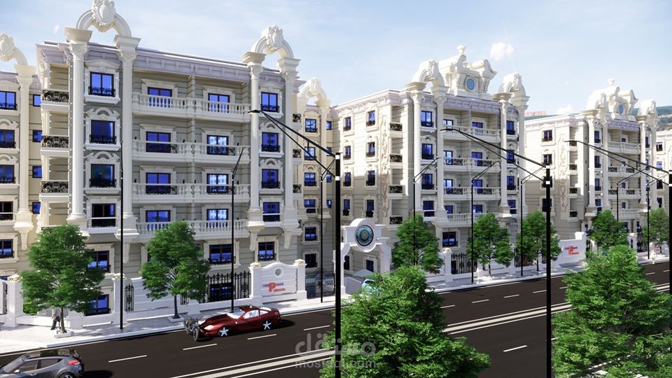 تصميم لكمبوند بالنسيا بالمعادي بمصر باللاندسكيب كامل