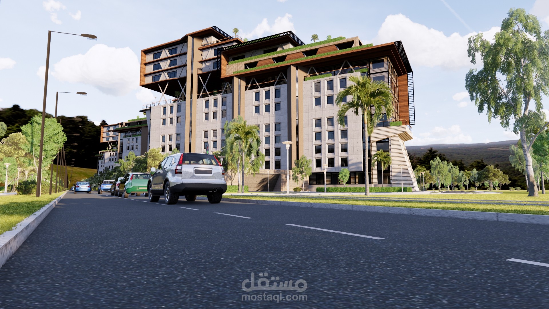 تصميم معماري ل4مباني اداريه وسكنيه في الشيخ زايد بمصر