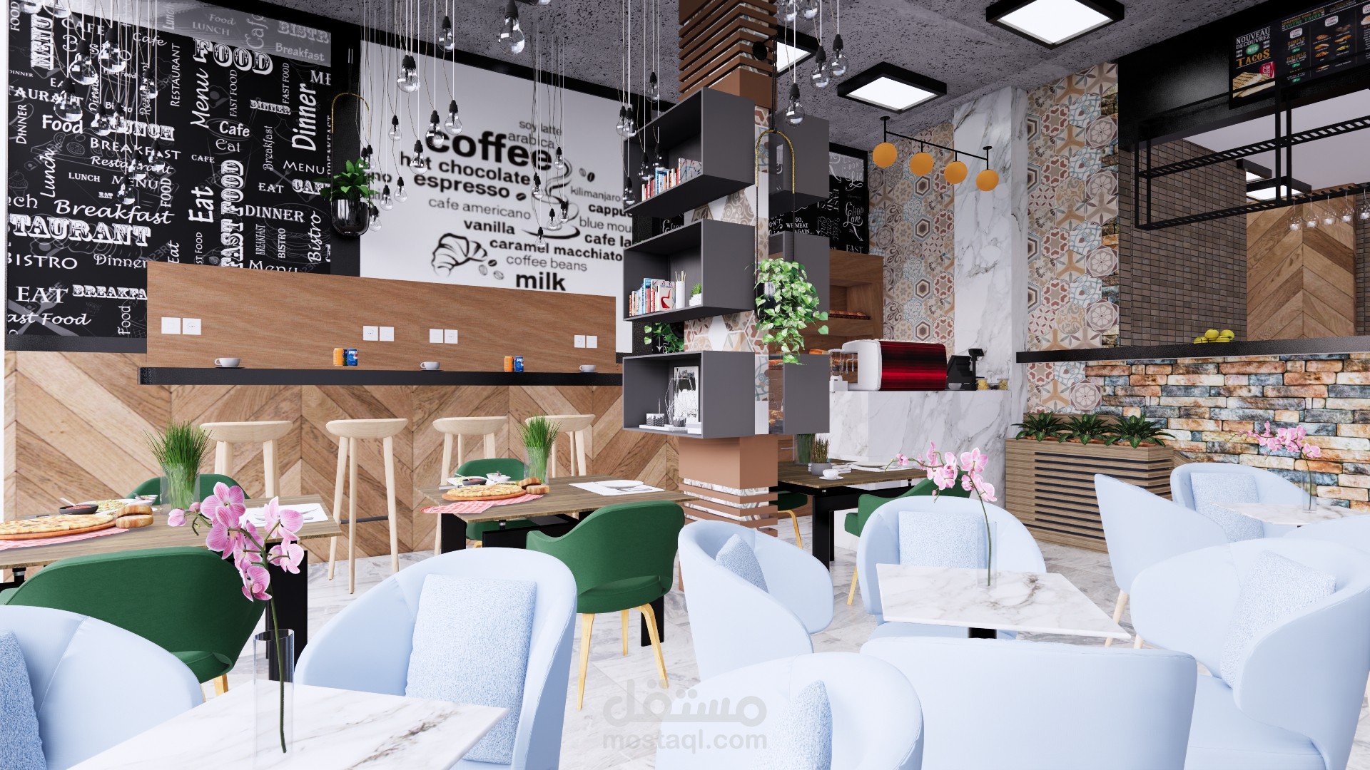 تصميم سريع لكافيه نسائي في السعودية1