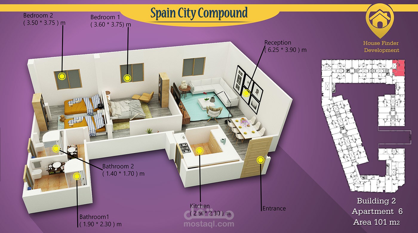 تصميم ثري دي بلان لكمبوند سكني كامل