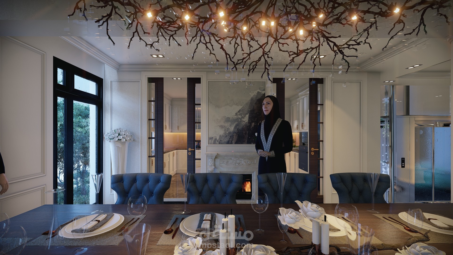 تصميم داخلي كامل لفيللا نيو كلاسيك