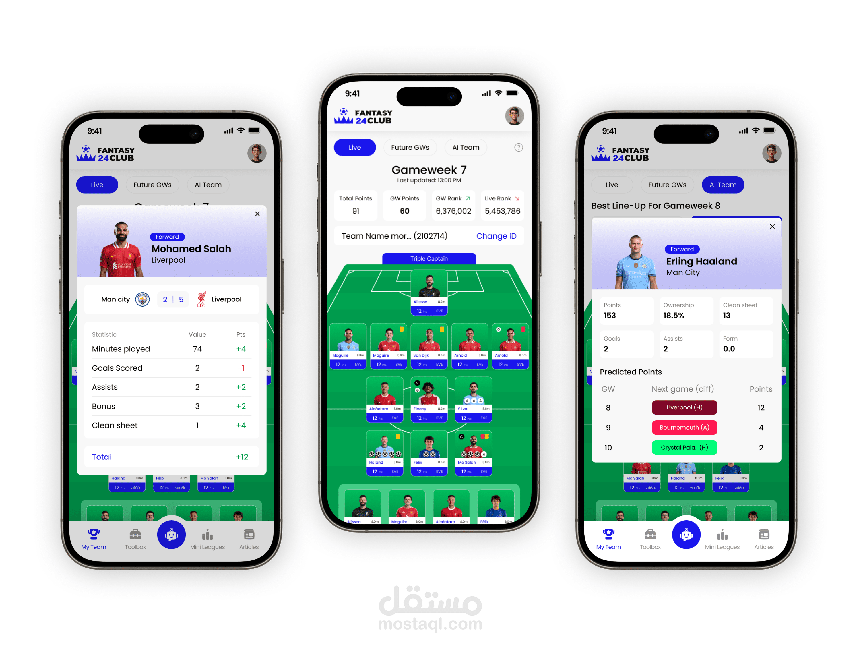 Fantasy24Club - AI-Powered Team Selection Interface