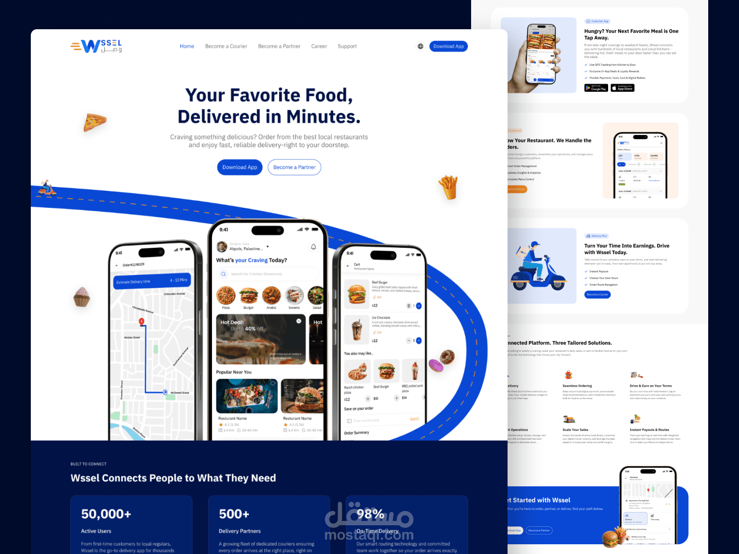 WSSEL | Food Delivery Landing Page | UI/UX Design