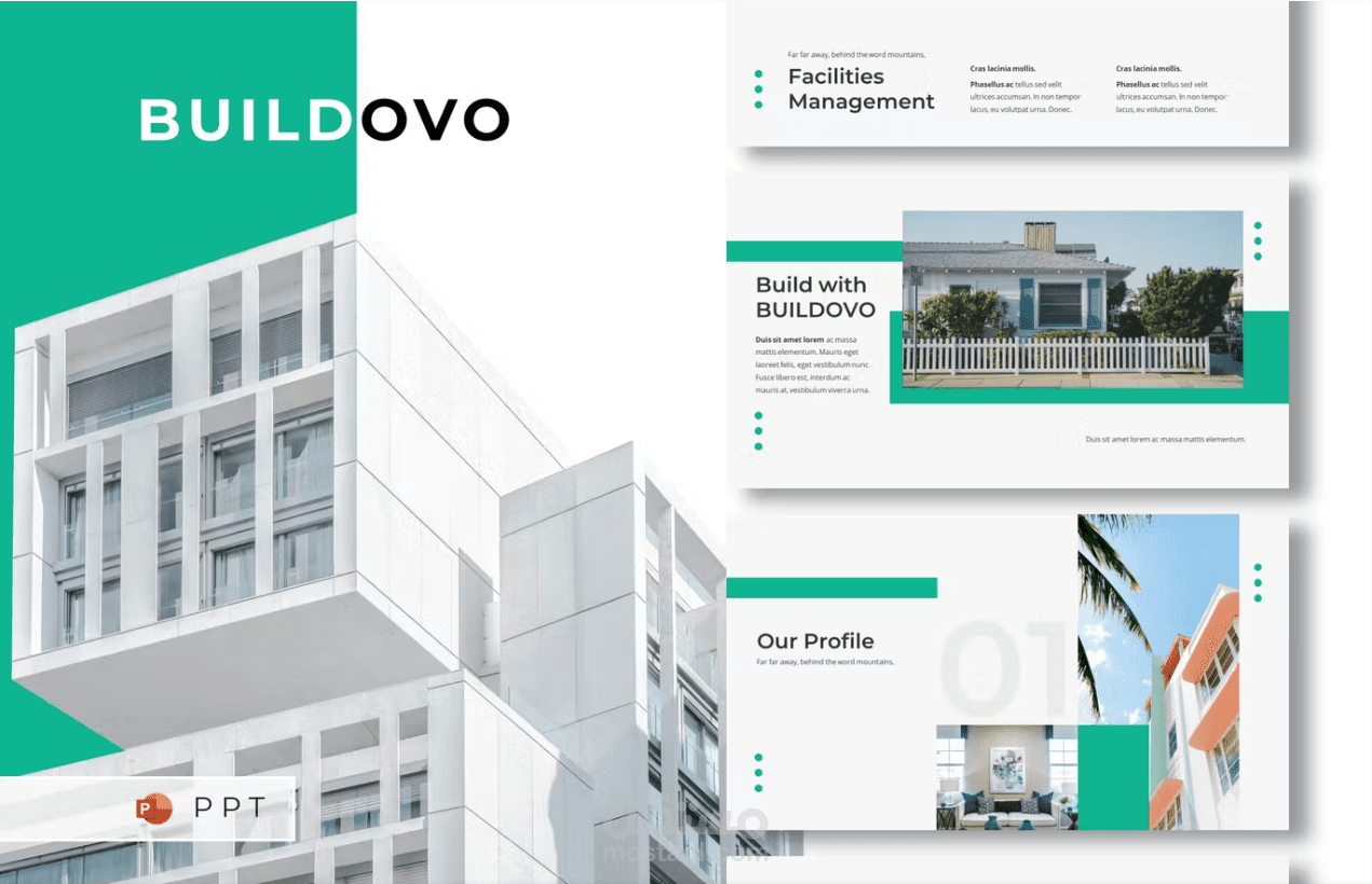 BUILDOVO - Modèle Powerpoint Immobilier