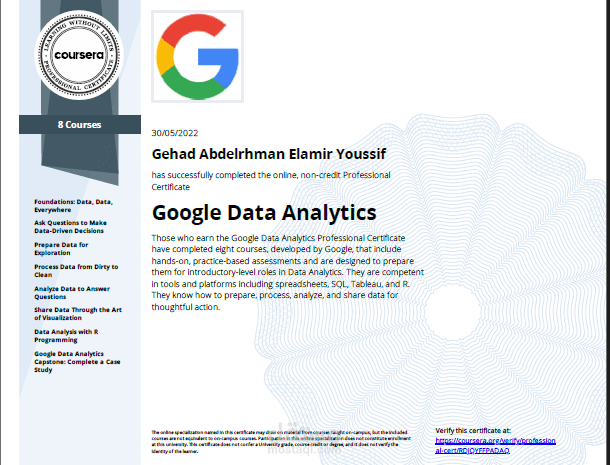 Google Data Analytics Certificate