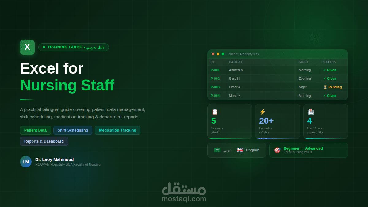 Excel for Nursing Staff | دليل Excel للكوادر التمريضية