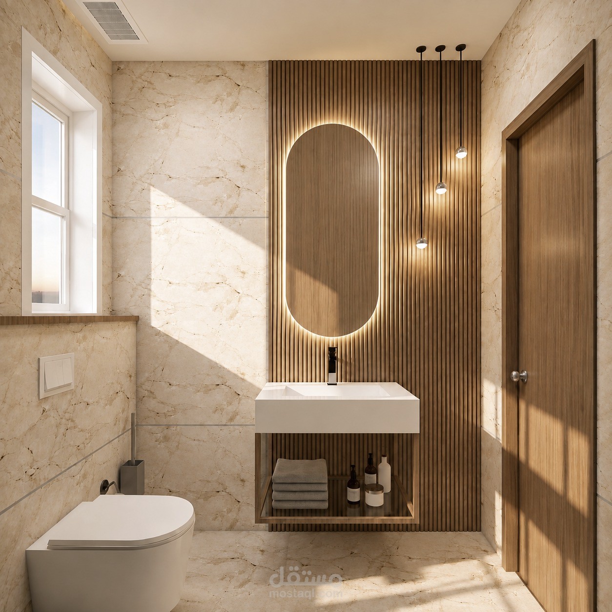 تصميم داخلي لحمام ضيوف