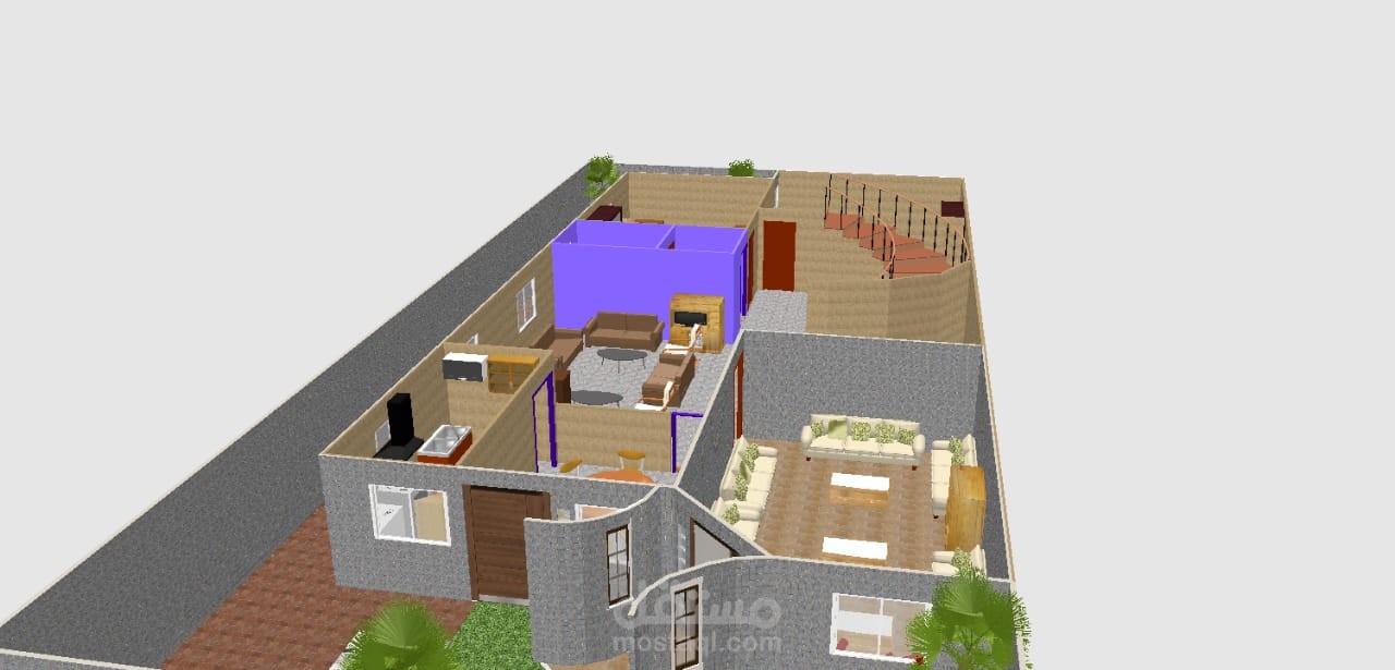 تقسيم قطعة أرض استلم محسن علي وعمل تصميمات معمارية ديكور
