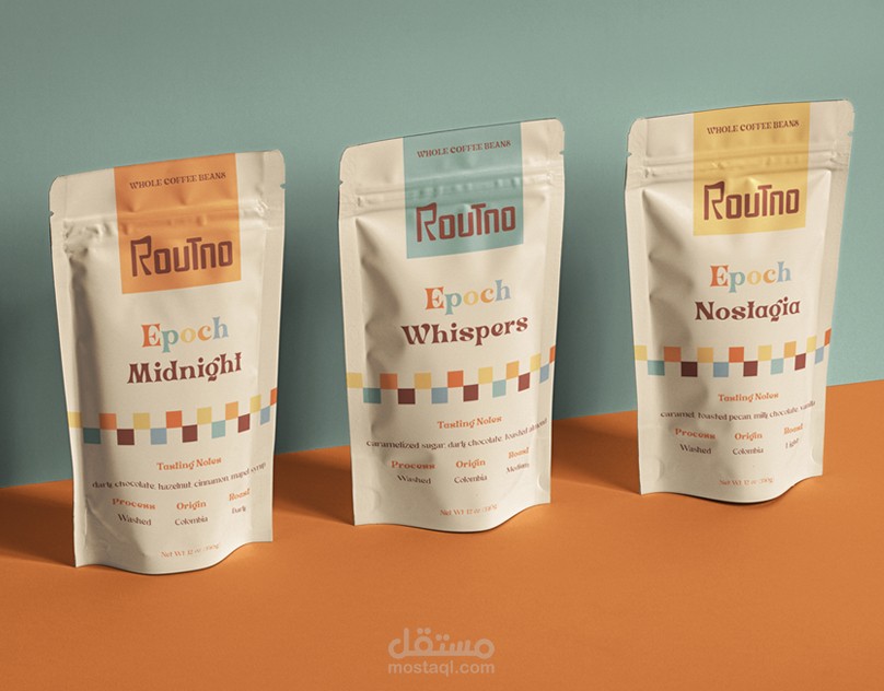 هوية بصرية لبراند قهوة  تستحضر نوستالجيا الخمسينات والستينات بأسلوب مينيمال وأنيق. Coffee Brand in a Minimal and Retro Style