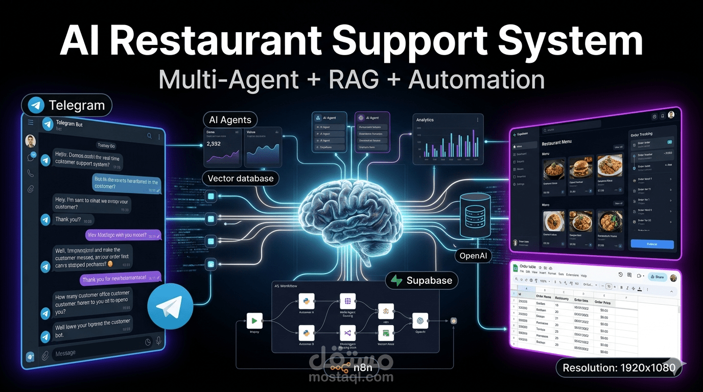 نظام خدمة عملاء ذكي للمطاعم باستخدام AI Agents وRAG