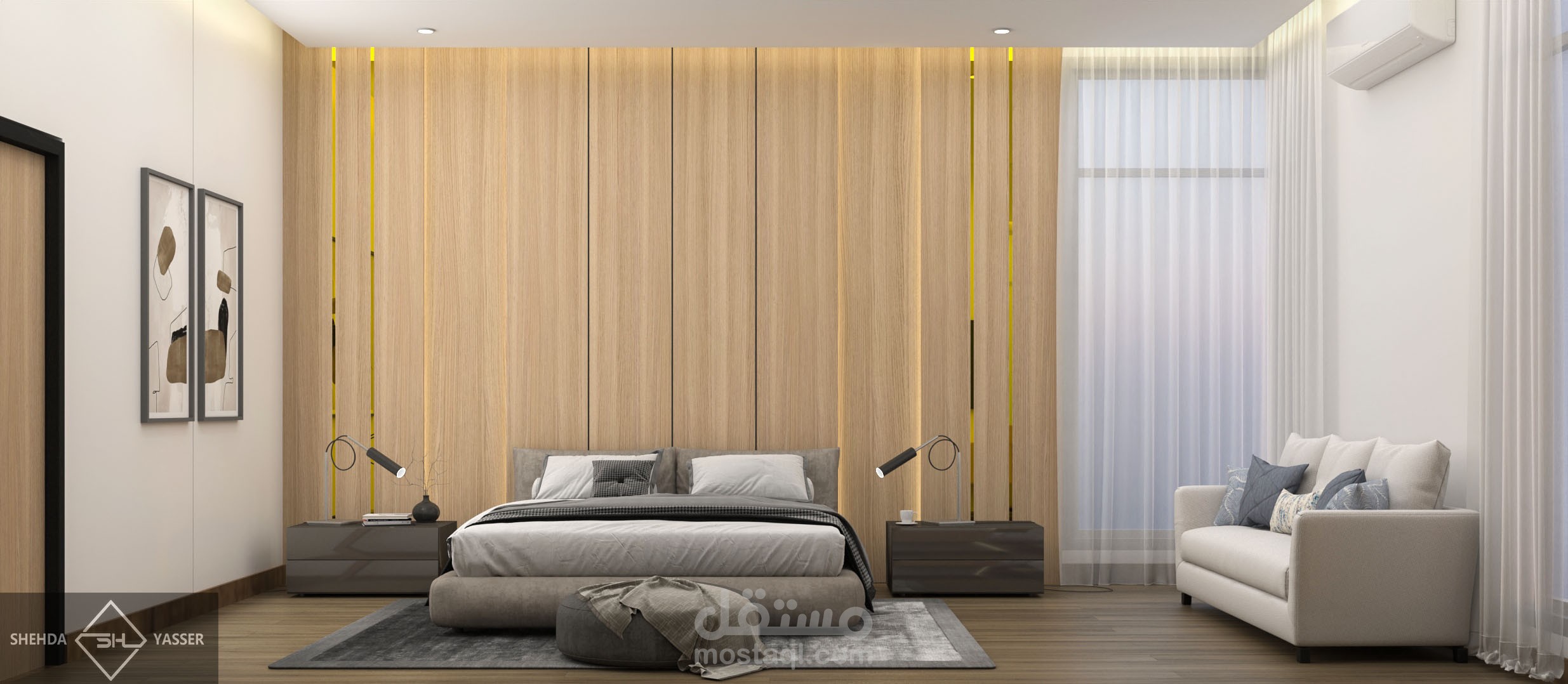 تصميم غرفة نوم ماستر  في المملكة-الطائف  .