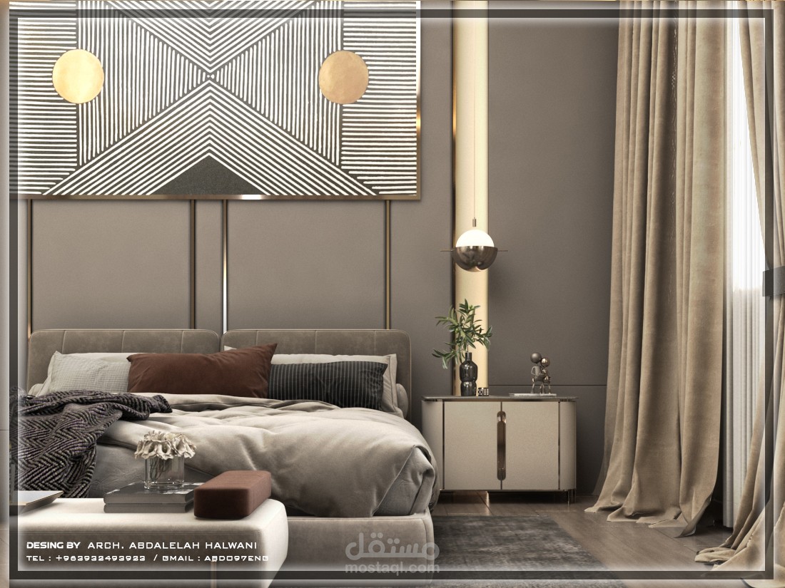 modern bedroom with comfort color