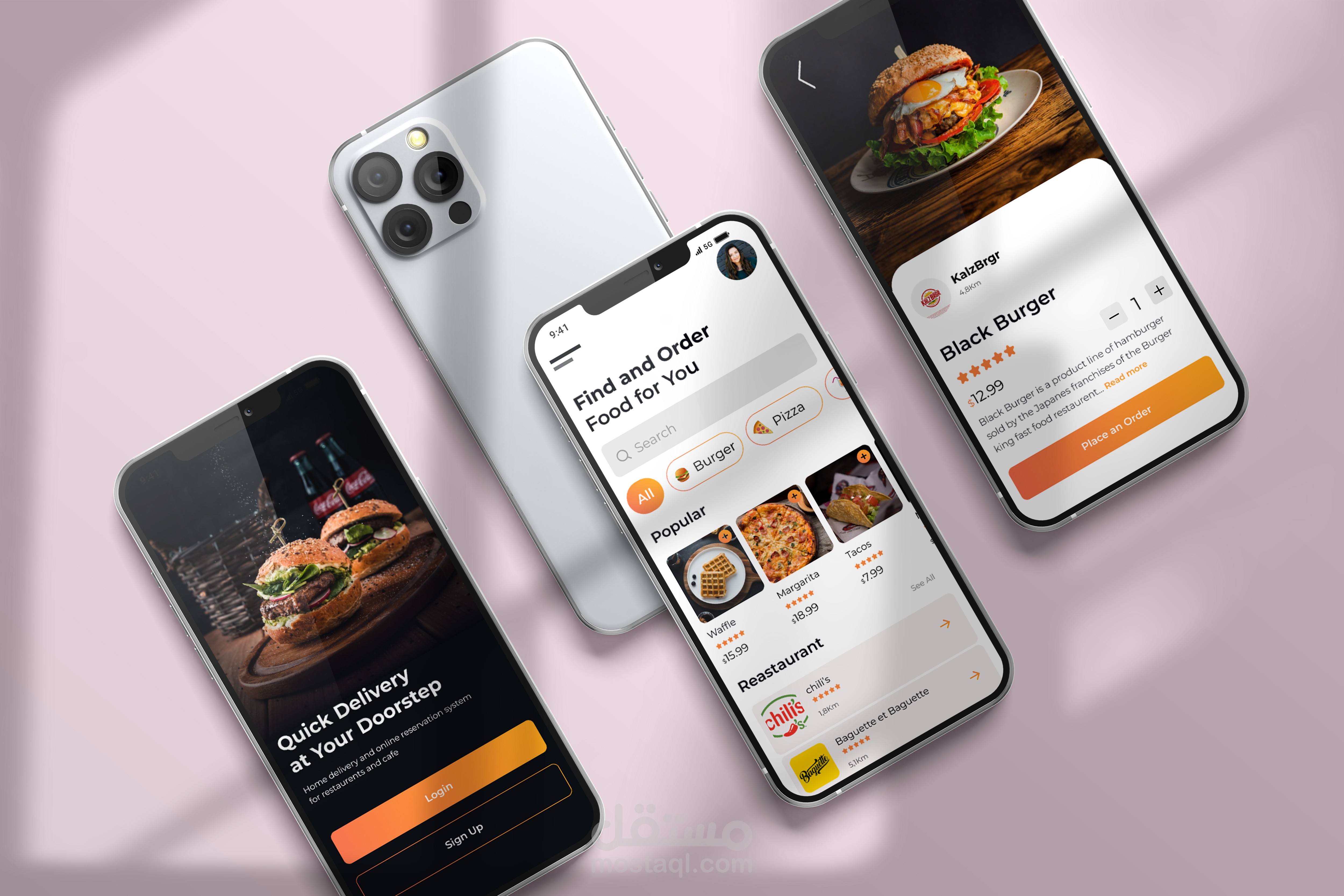ui/ux تصميم لتطبيق توصيل طعام