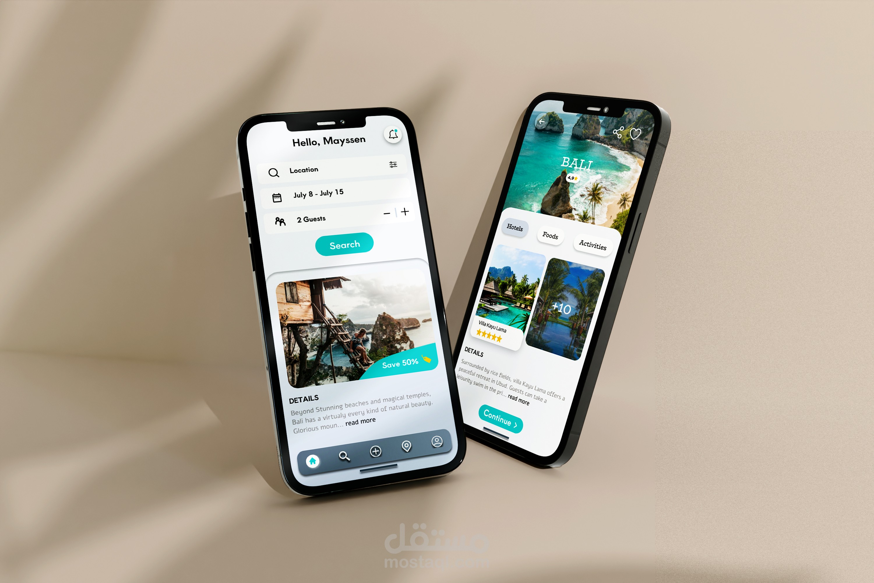 تصميم ui لتطبيق سفر