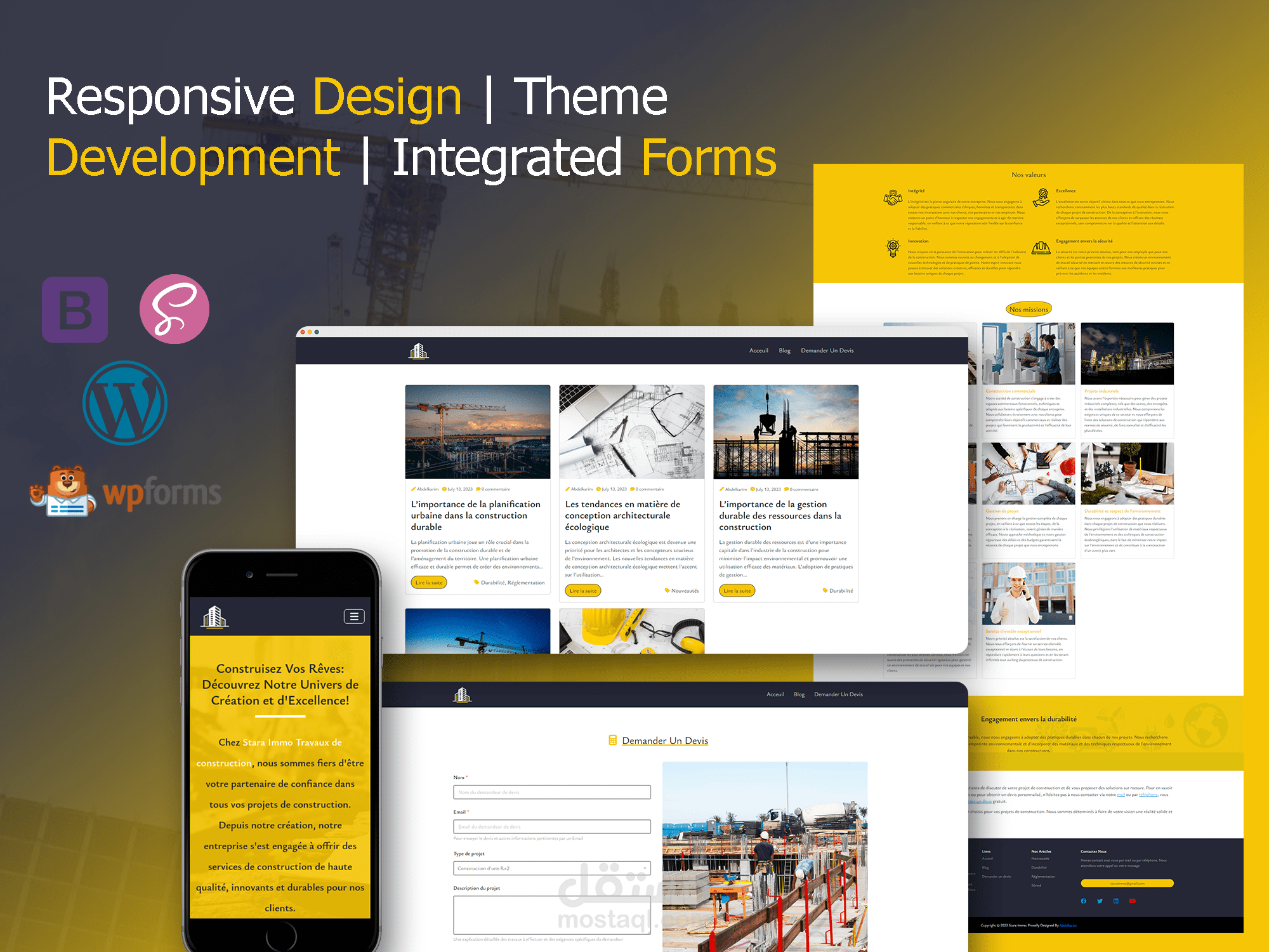 إنشاء موقع إلكتروني لشركة ناشئة في مجال المباني