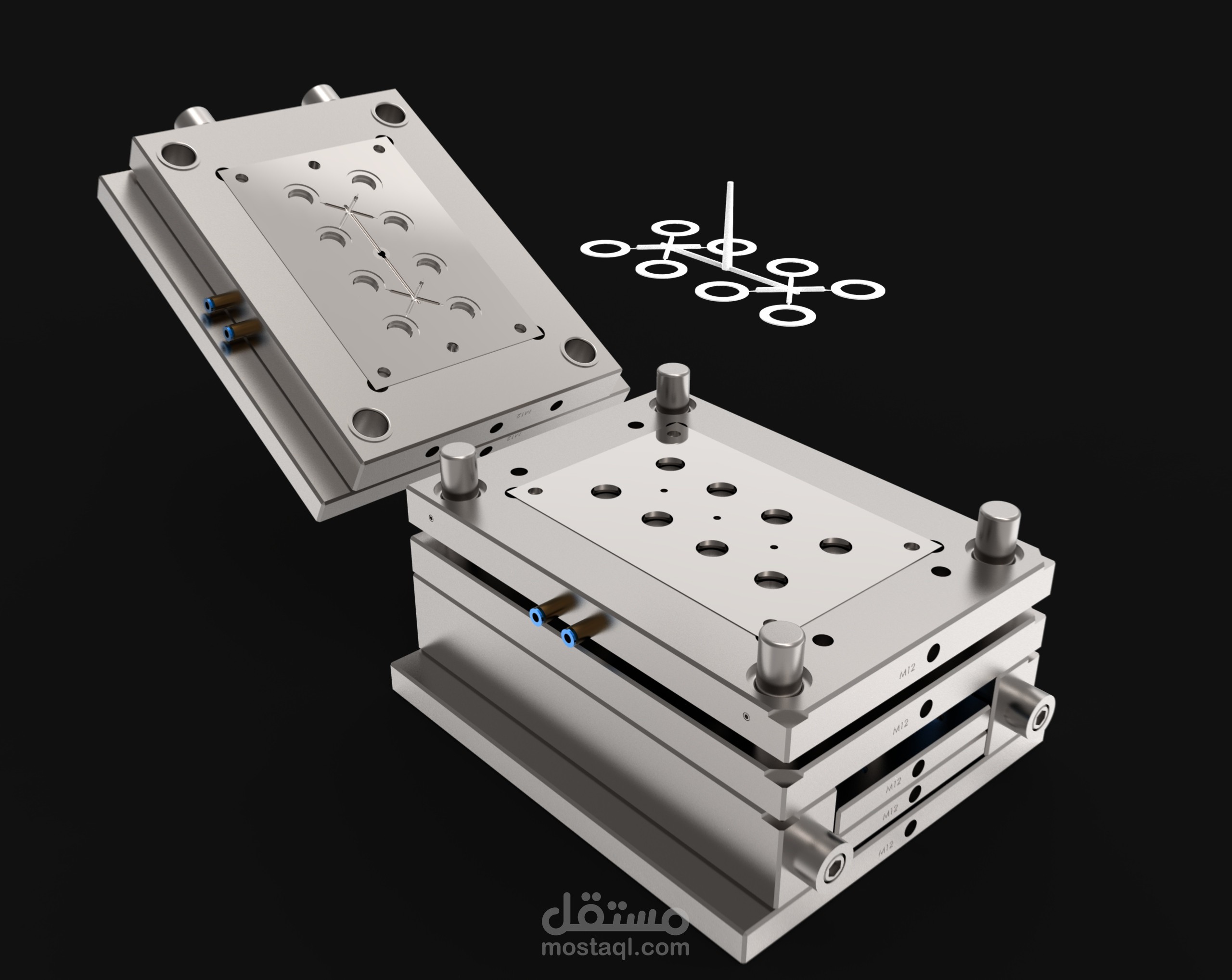 Two plates plastic injection mold design